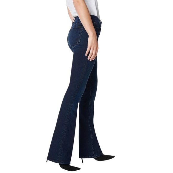 Joe's Icon Mid Rise Boot Cut Denim Jeans Clean Hem Dark Blue Lisa Wash Size 32 - Picture 3 of 12